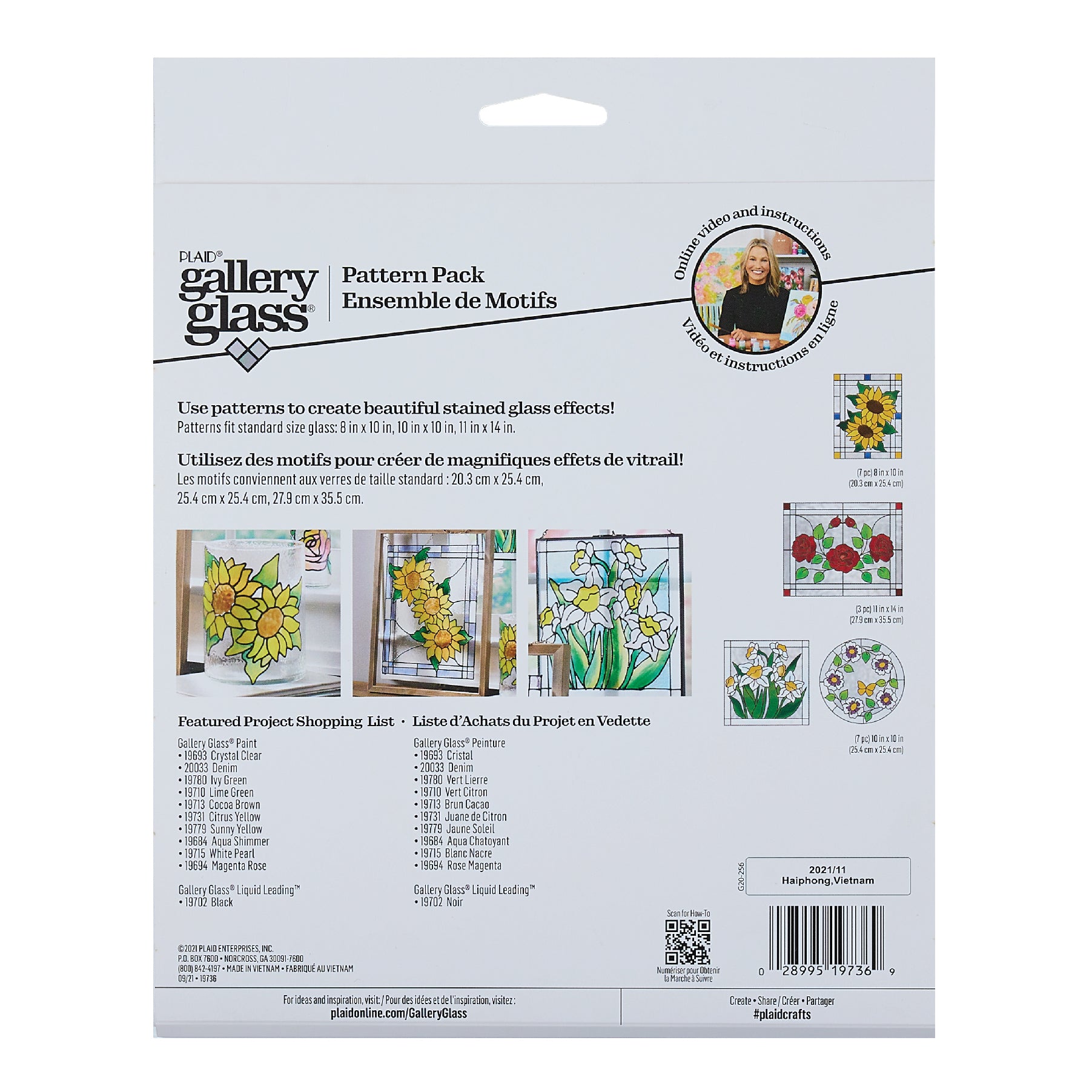 Plaid Gallery Glass Pattern Pack Floral Pk 17 19736