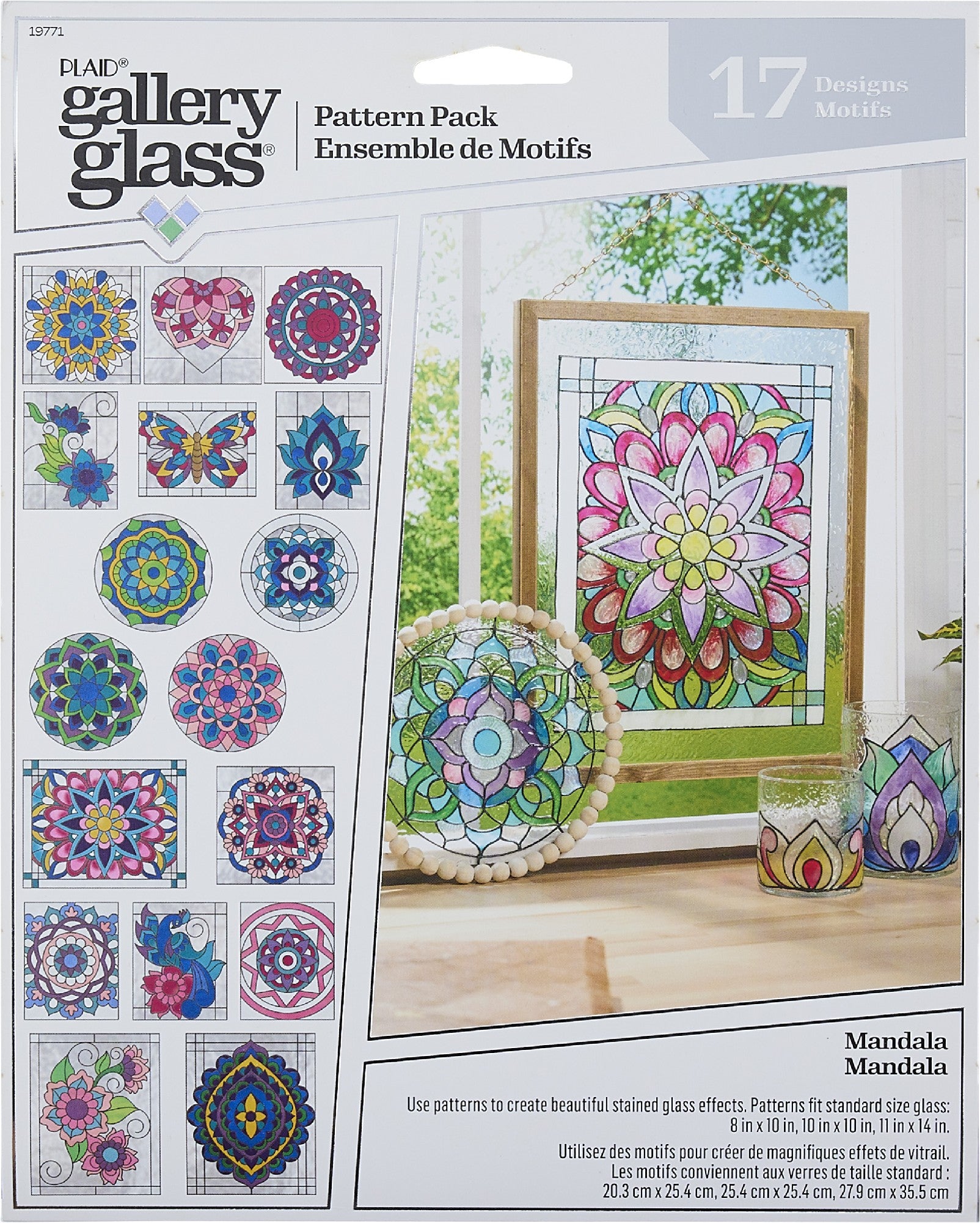 Plaid Gallery Glass Pattern Pack Mandala Pk 17 19771