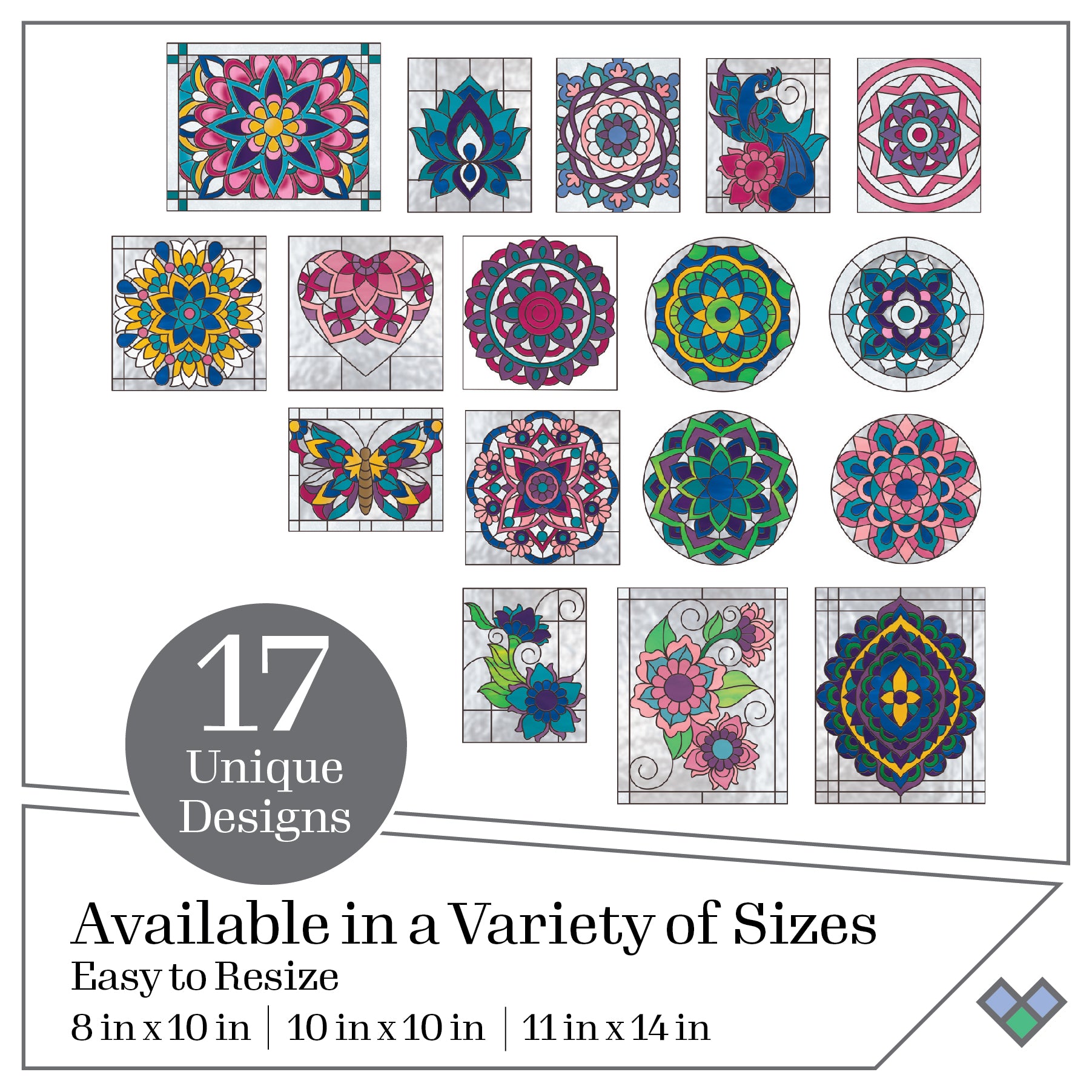 Plaid Gallery Glass Pattern Pack Mandala Pk 17 19771