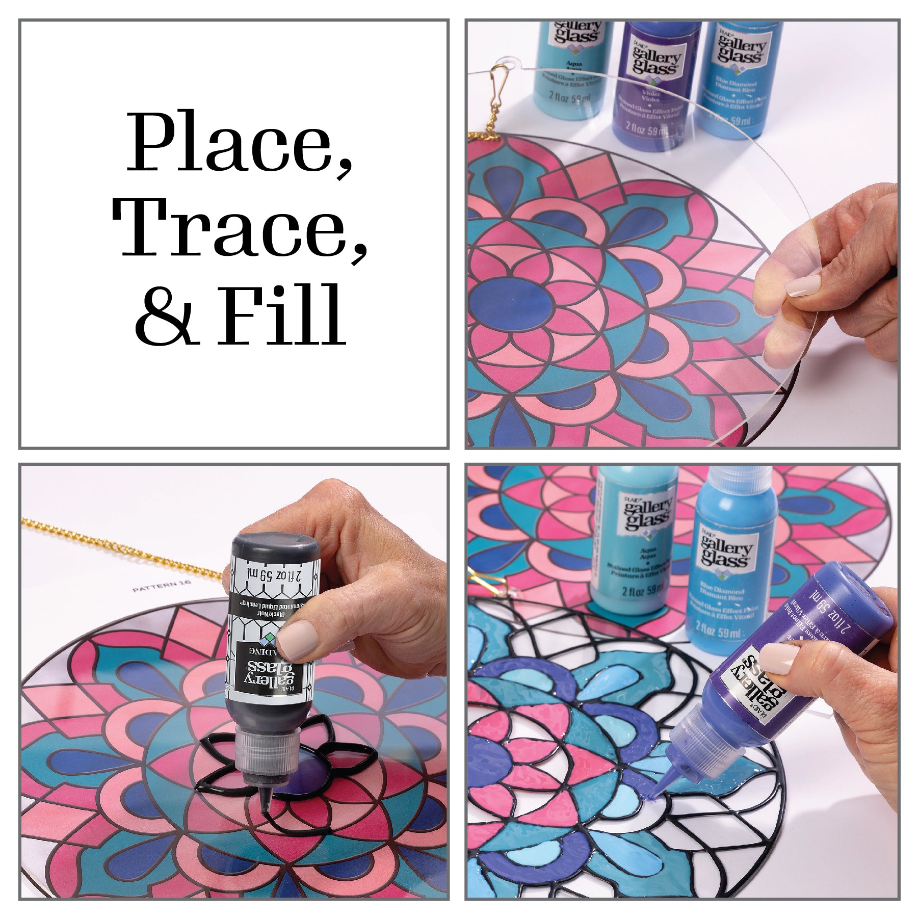 Plaid Gallery Glass Pattern Pack Mandala Pk 17 19771