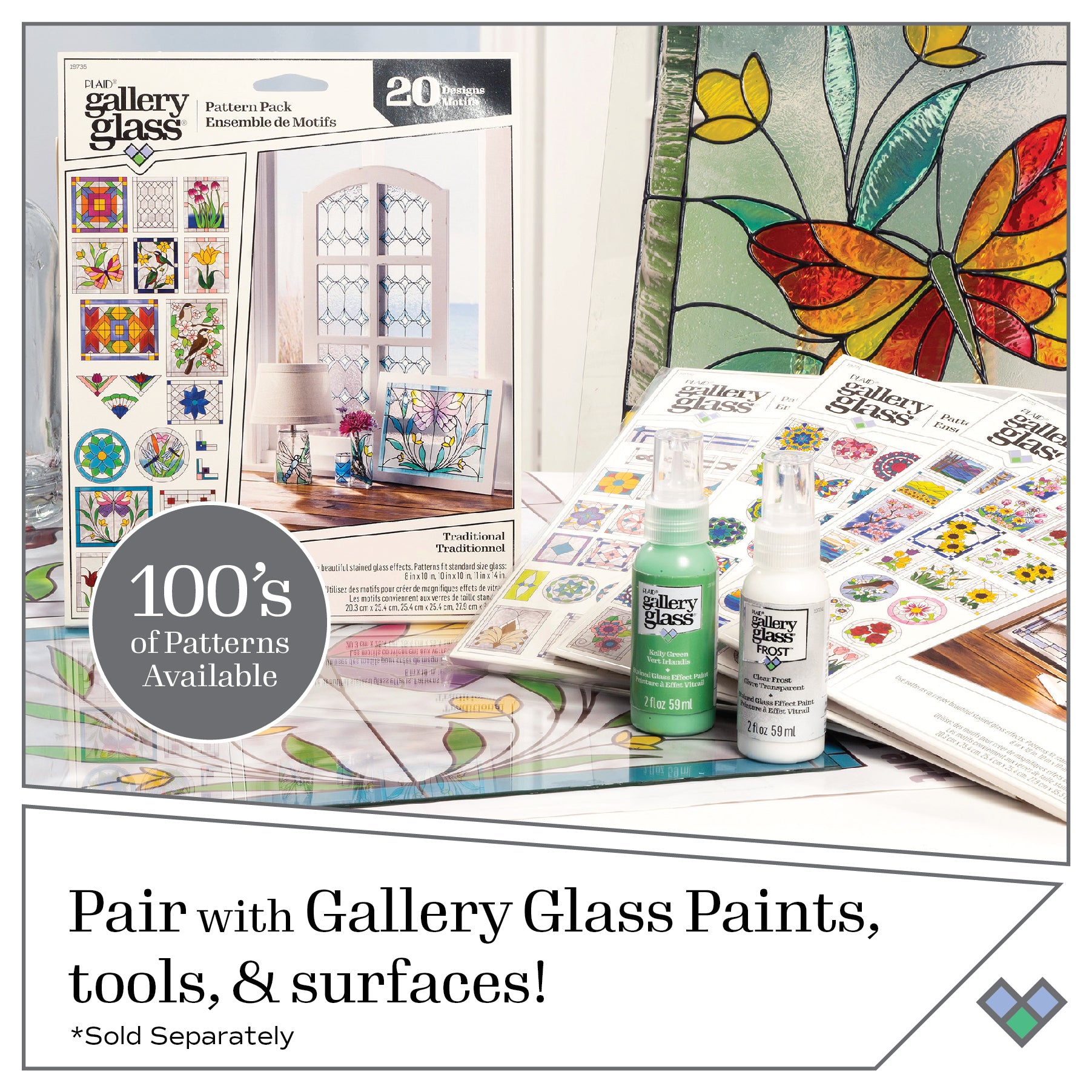 Plaid Gallery Glass Pattern Pack Mandala Pk 17 19771