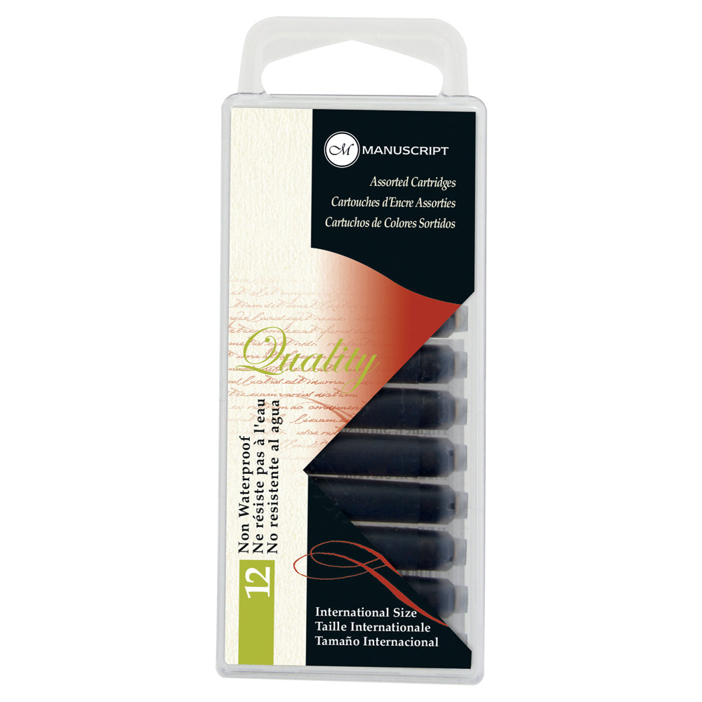 Manuscript Callligraphy Fountain Pen Cartridges Asstd Col Pk12