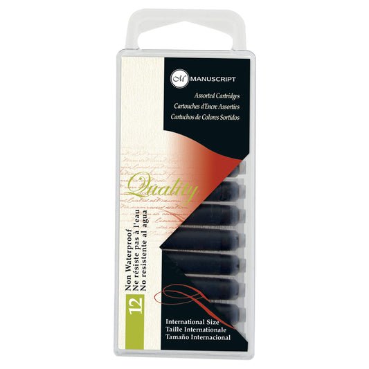 Manuscript Callligraphy Fountain Pen Cartridges Asstd Col Pk12