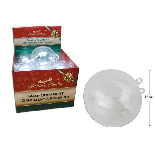 Christmas Craft Clear Snap Ornament Container 100M