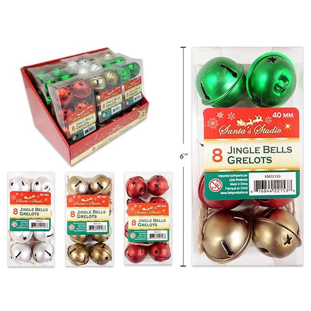 Christmas Bells Pk8 Pvc Box Display Box Assorted