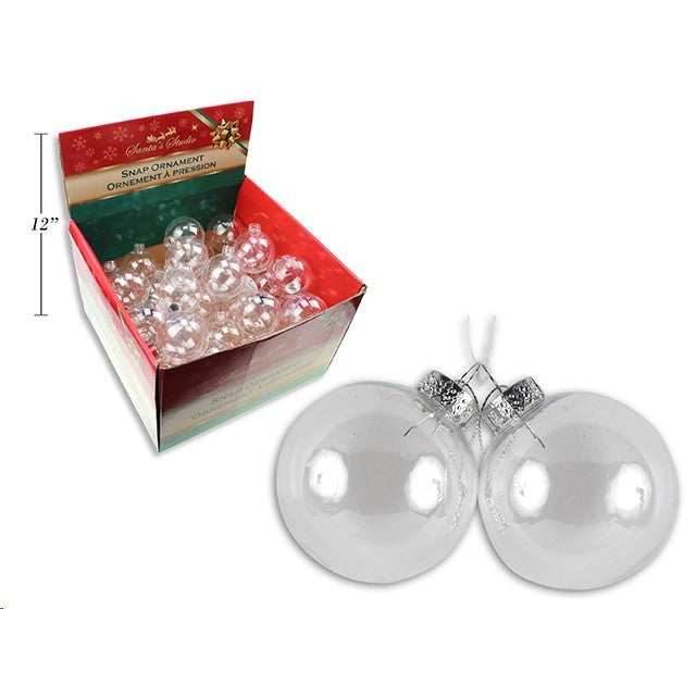 Christmas Clear Plastic Paint Your Own Ornament Pk2 6Cm