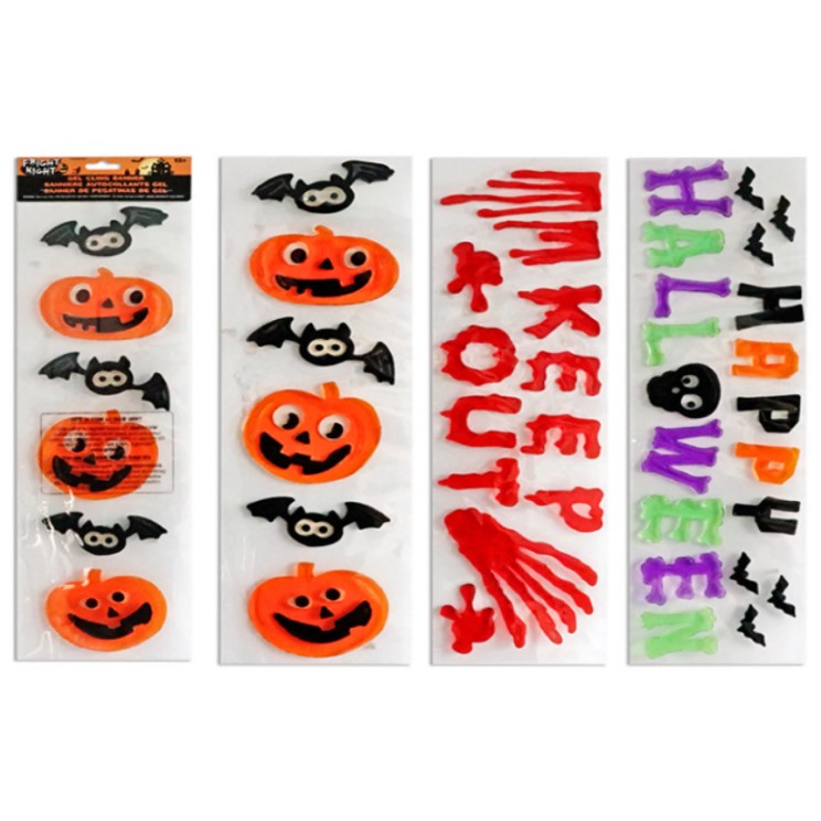 Halloween Gel Cling Banner Sheet Size: 50x14.6cm 3Assorted