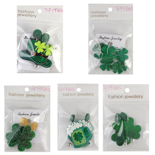 St Patricks Day Day Earrings Assorted Colours or Designs