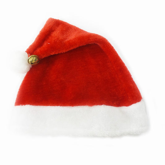 Santa Hat W/bell 30x42cm Plush W/hook&swing Tag