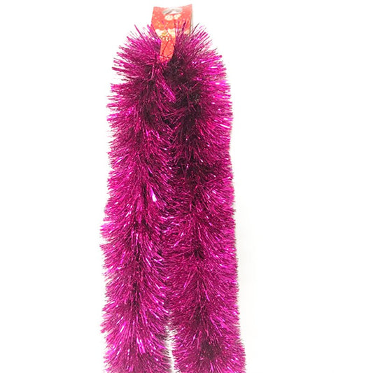 Christmas Tinsels 11Cm 2M Extra Dense Hot Pink