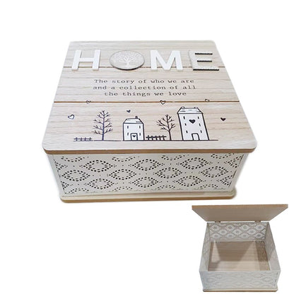 Wooden/wire Box 25x25x11.4cm Home