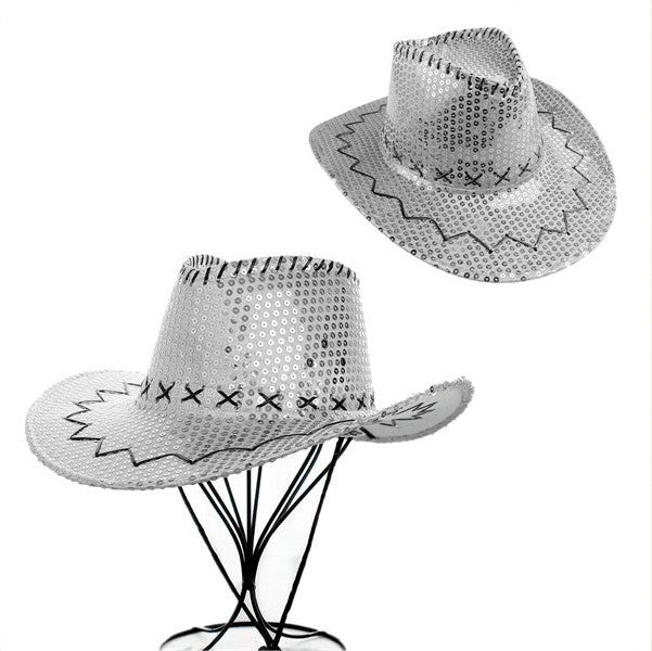 Party Hat Cowboy Sequin Silver