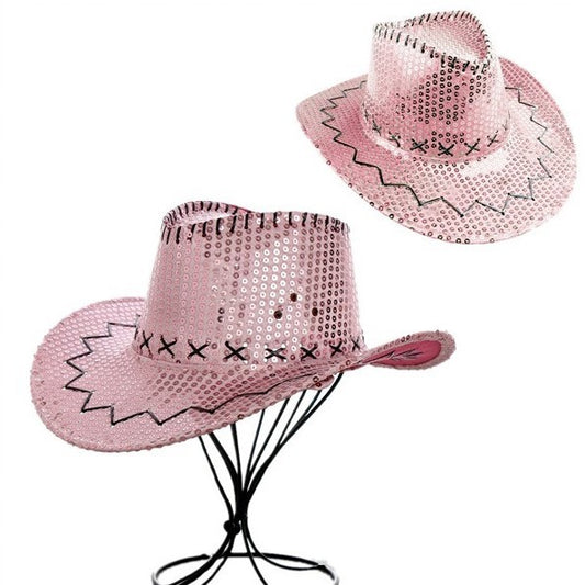 Party Hat Cowboy Sequin Pink