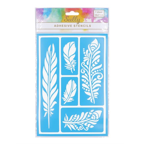 STENCIL ADHESIVE FEATHERS
