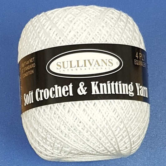 Soft Crochet & Knitting Yarn White