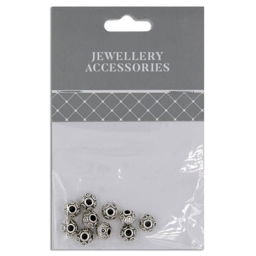 Spacer 8mm Ball 10pcs Silver