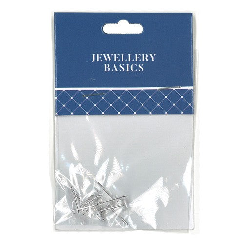 FLAT FRONT EARRING POST BR SILVER 10PCS
