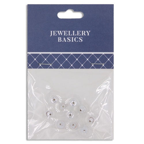 Earring Comfort Backs 15mm 10pcs Silver