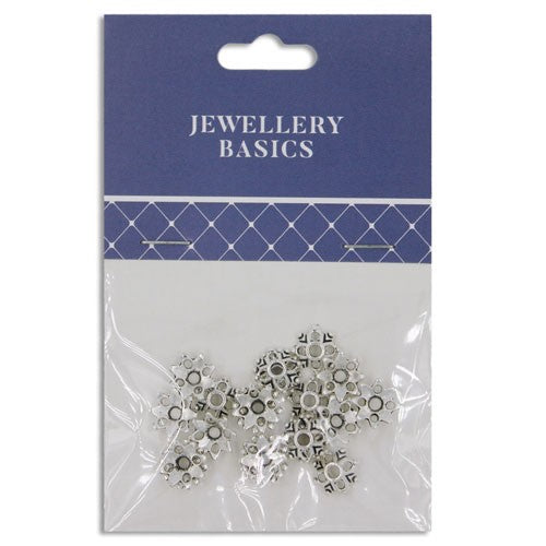 Bead Cap 8mm Star Flower Silver 20pcs