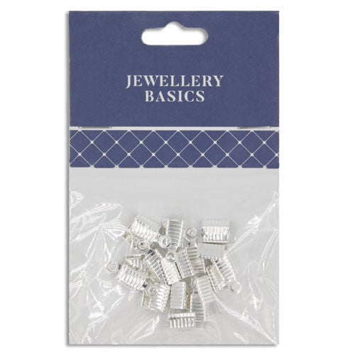 LEATHER CLAMP 12MM SILVER 20PCS