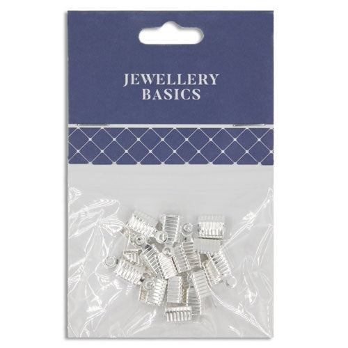 Leather Clamp 12mm Silver 20pcs