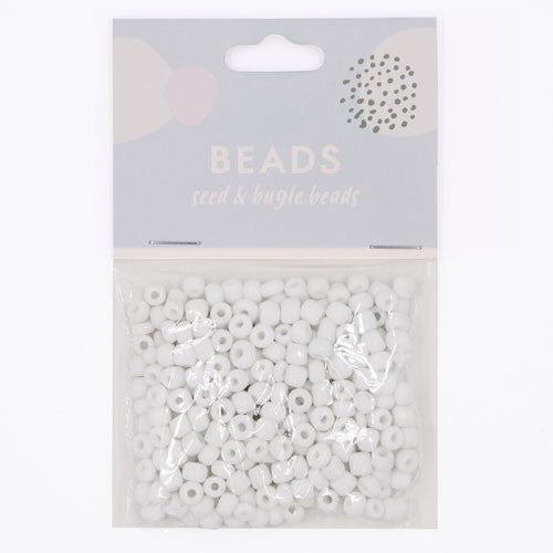 GLASS SEED BEAD 3.6MM 25G WHITE