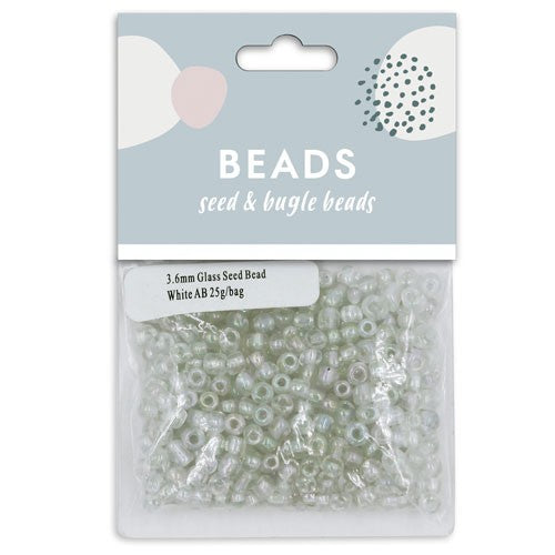 SEED BEADS 3.6MM GLASS WHITE