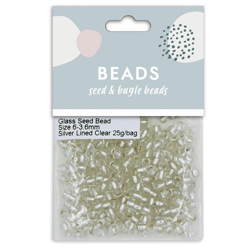 SEED BEADS 3.6MM GLASS CLEAR