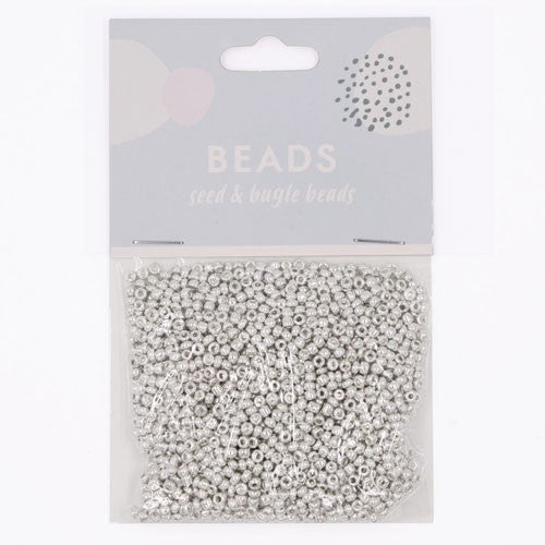 SEED BEADS 1.8MM GLASS SILVER