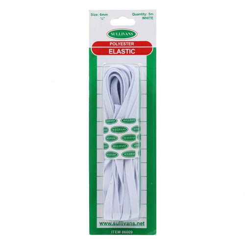 H/s 6mm Elastic White