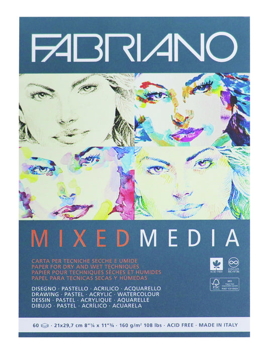 FABRIANO MIXED MEDIA PAD 160GSM A4 60 SHTS