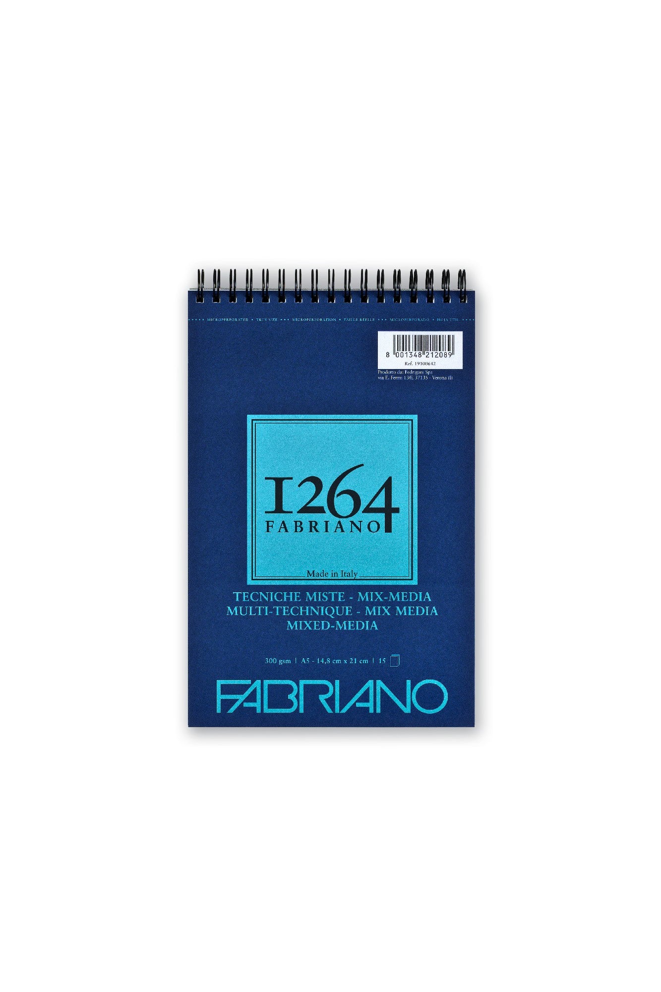 FABRIANO 1264 MIX MEDIA PAD SPIRAL 300GSM A5 15 SHTS