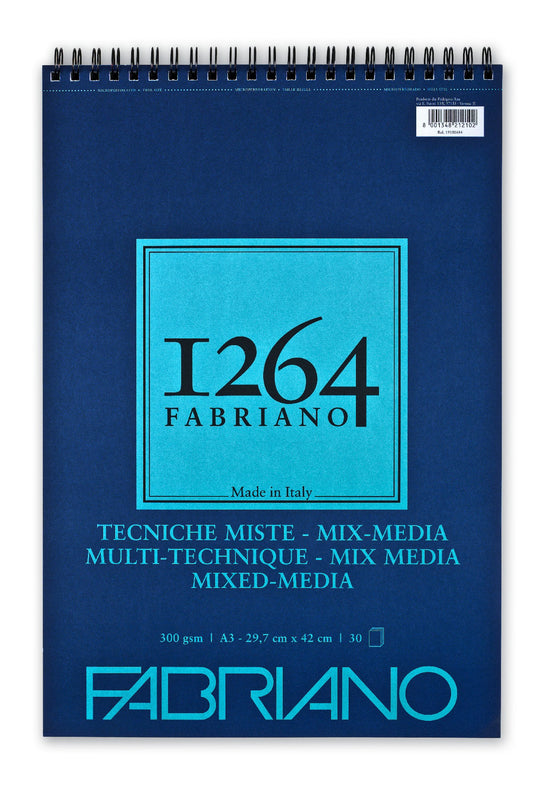 FABRIANO 1264 MIX MEDIA PAD SPIRAL 300GSM A3 30 SHTS