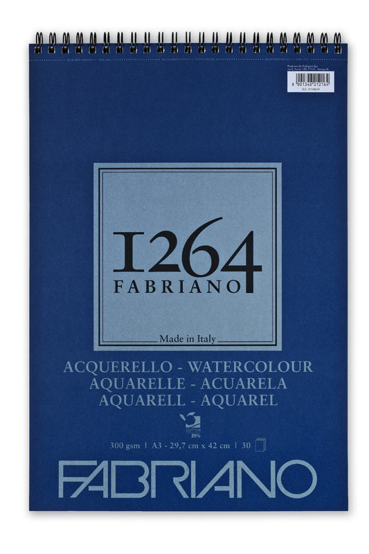 Fabriano 1264 Wc 25Pct Cotton Spiral Cp 300Gsm A3 30 Shts
