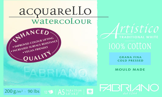 Fabriano Artistico Watercolour Enhanced 200Gsm A5 Medium Tw
