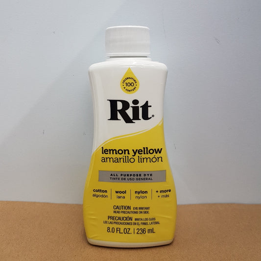 Rit Dye Rit Fabric Liquid Dye All-purpose 8oz (236ml) Lemon Yellow