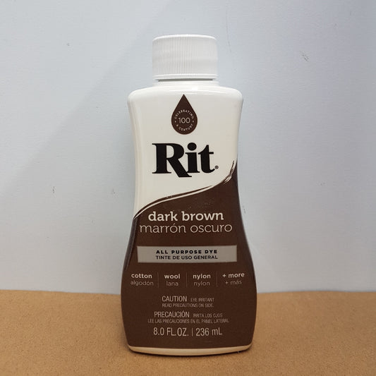 Rit Dye Rit Fabric Liquid Dye All-purpose 8oz (236ml) Dark Brown