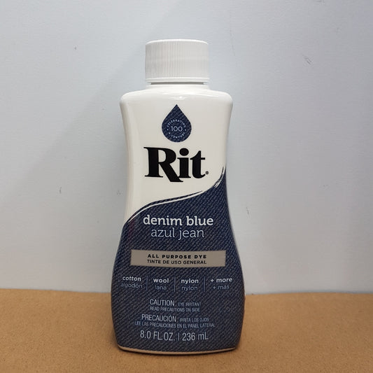 Rit Dye Rit Fabric Liquid Dye All-purpose 8oz (236ml) Denim Blue