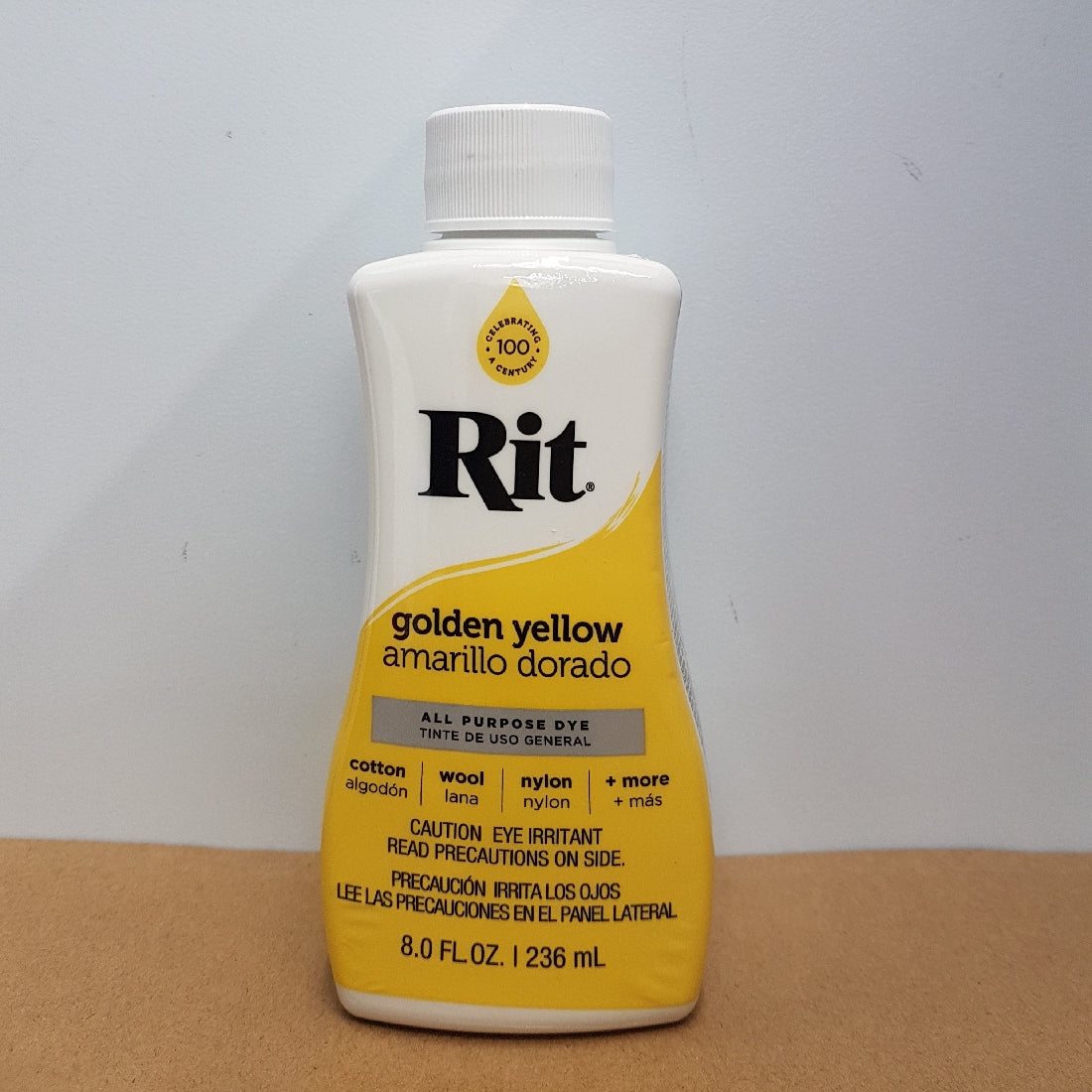 RIT DYE RIT FABRIC LIQUID DYE ALL-PURPOSE 8OZ (236ML) golden yellow