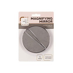 Mirror 5x Magnifying w/ Suction Caps & Tweezers 