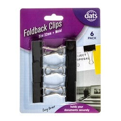 Clips Foldback 32mm Pk6