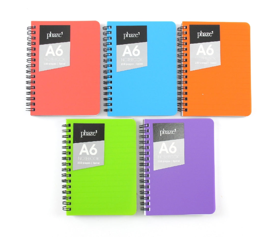 Notebook A6 200pg Coloured Asst