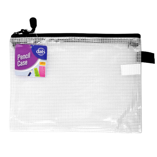 PENCIL CASE CLEAR MESH 260X185 MM