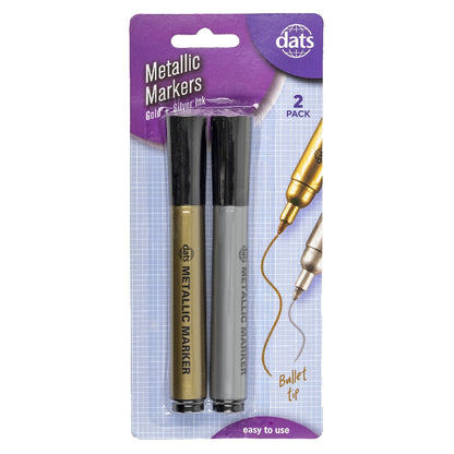 MARKERS METALLIC PK2 GOLD AND SILVER