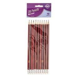 Pencils W/eraser 2b 10pk Striped