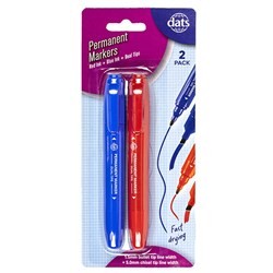 Permanent Marker 2pk Red/blue Dual Tip