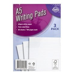 Writing Pad A5 3pk