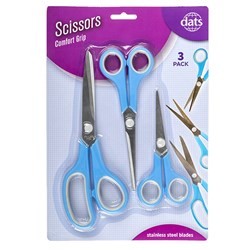 Scissors Rubber Grip 3pk 140mm 175mm 215mm