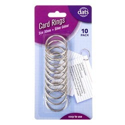 Silver Card Ring 30mm 10pk