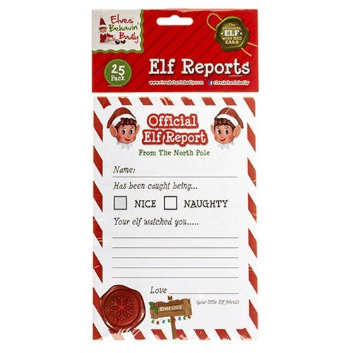 Christmas Elves Behaving Badly Elf Reports 25pk